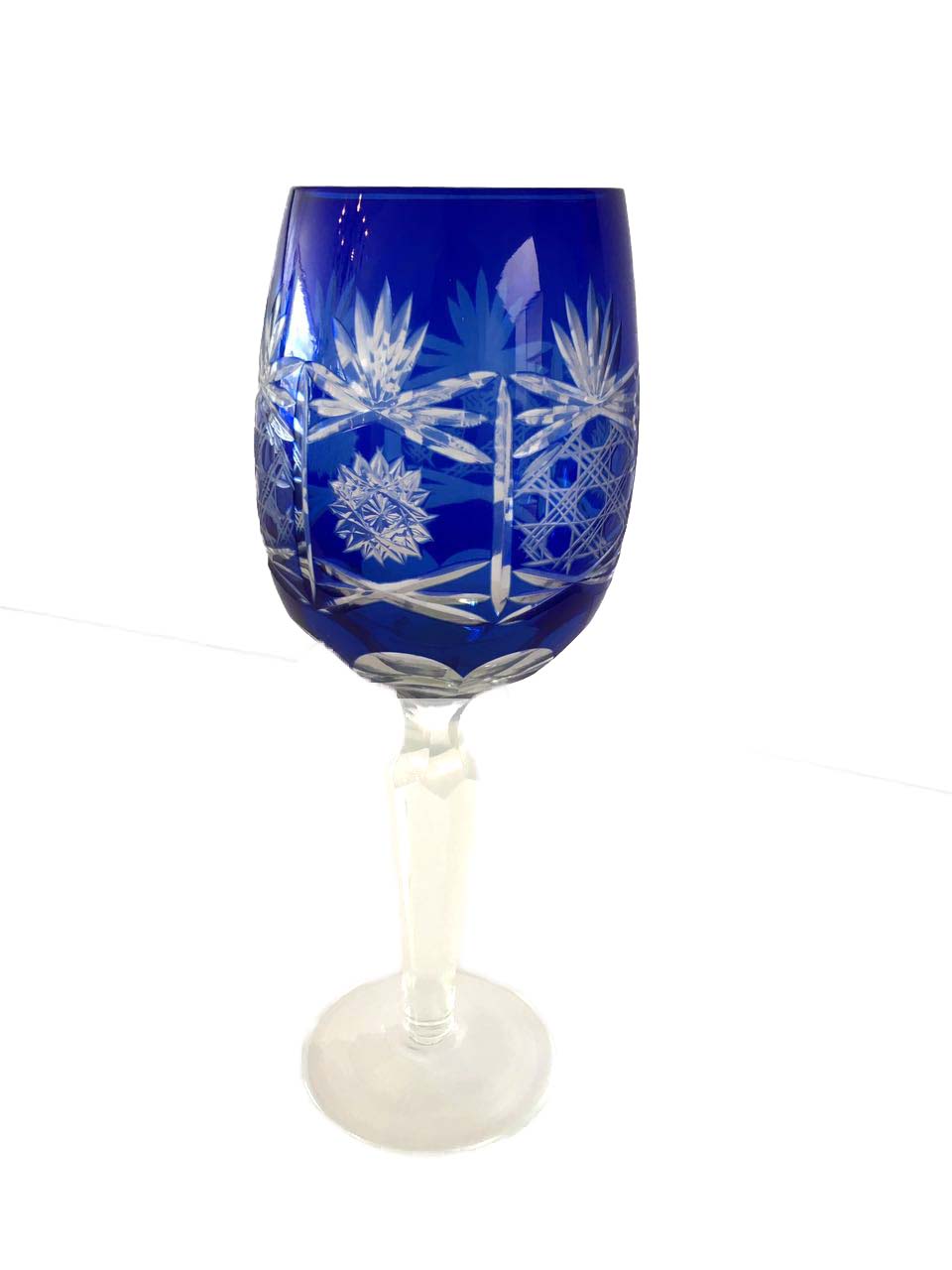 Taça cristal Bisotada azul